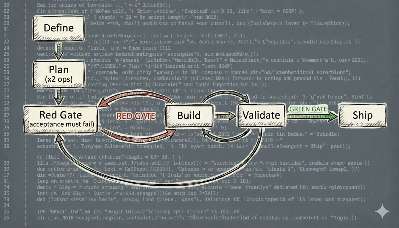 Uno sviluppatore solo fissa un terminale vuoto in una stanza buia, frammenti di codice riflessi nello schermo